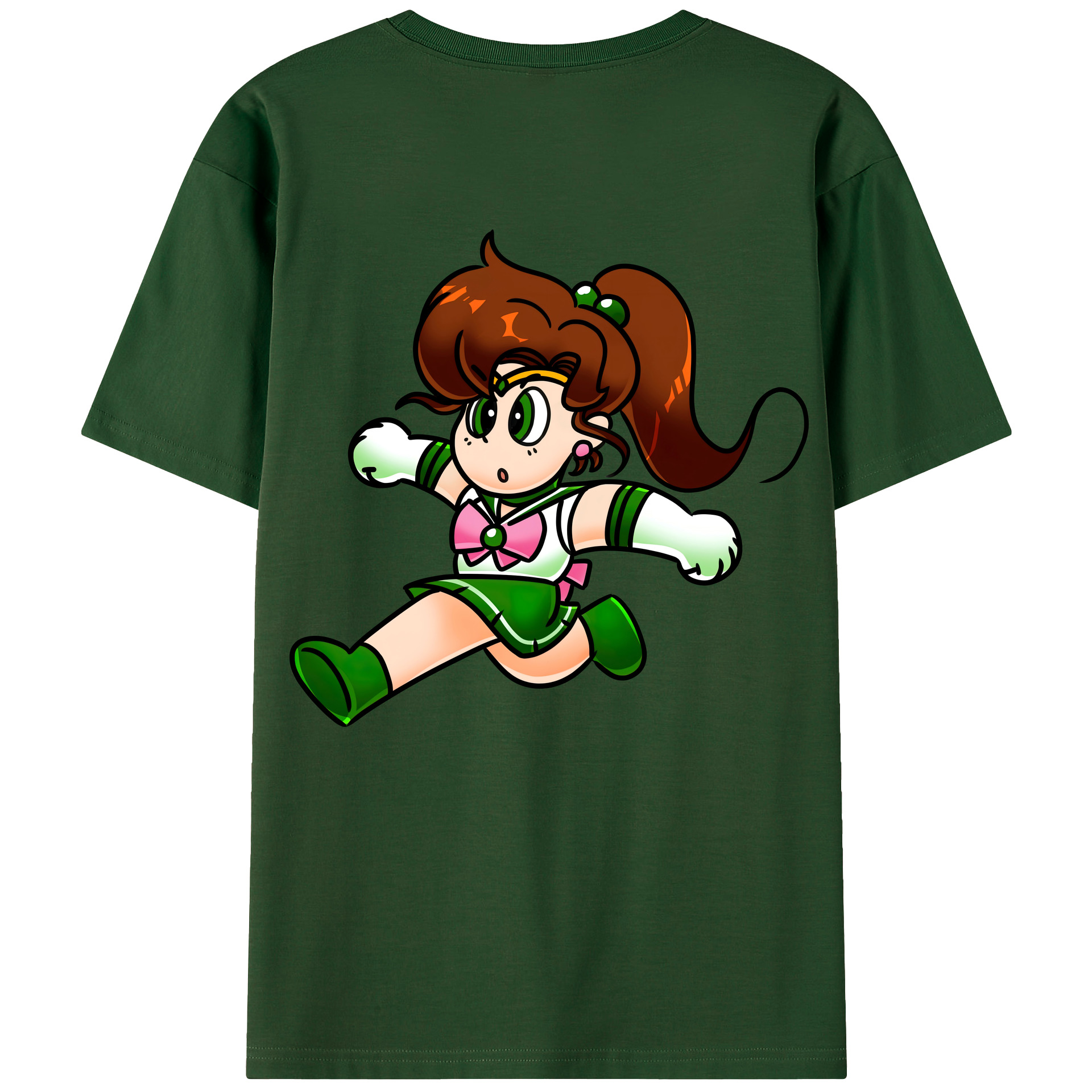 （画像用） 美少女戦士セーラームーン 木野 まこと きの まこと Sailor Moon Kino Makoto （セーラージュピター；Sailor Jupiter） 綿100％半袖Tシャツ（背面プリント）